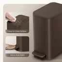 Cesun Small Bathroom Trash Can with Lid Soft Close, Step Pedal, 5 Liter / 1.3 Gallon Stainless Steel Garbage Can with Removable Inner Bucket, Waste Basket for Bathroom, Bedroom (Brown)