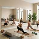 Home Gym Mirror, 48" x 25" - 2PCS, Large Full Length Mirror Wall Mounted for Yoga, Frameless Tempered Glass Wall for Home Gym, Dance Studio, Living Room, Bathroom