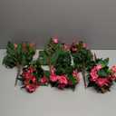 Nigirior Artificial Fake Flowers for Outdoor Dcor 6 Bundles UV Resistant Fake Plants for Planter Faux Impatiens for Home Porch/Garden StunningRose Red