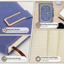 2 Pack Lined Journal Notebook for Women Men, A5 Hardcover Leather Journals with 400 Pages 80 GSM Thick for School Office Writing Business Travel, College Ruled Notebooks with Magnetic Buckle (Purple)