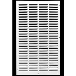 HVAC Premium 22'' x 36'' [Duct Opening] Flat Stamped Steel Return Air Grille - Sidewall and Ceiling - HVAC Vent Duct Cover - White [Outer Dimensions: 23.75''w X 37.75''h]