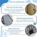 Cat Cage for Indoor Cats, DlY 2-Tier Catio & Cat Playpen with Escape-Proof Spacing, Sturdy Metal Cat Crate Kennel for Kittens, Ferrets & Small Animals