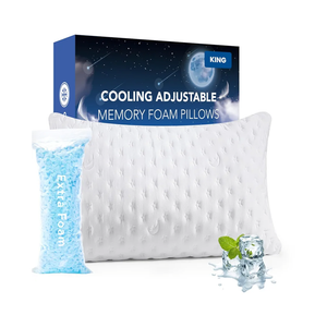 Cooling Side Sleeper Pillow for Adults, Firm Bed Pillow for Side Sleepers Neck and Shoulder Pain, Luxury Shredded Memory Foam Pillow Set of 1- Adjustable King Size- Washable Cover Original White