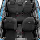 Rough Country Neoprene Seat Covers for Ford Bronco 4-Door (2021-2025 w/No Rear Folding Armrest) - Waterproof & UV Resistant, 4-Layer Protection with Foam Padding, Front & Rear Seat Cover Set