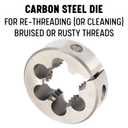 Drill America m22 X 1.5 2" OD Carbon Steel Round Die, DWT Series