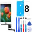 Brinonac Screen Replacement for iPhone 8/SE 2020 4.7 inch LCD Digitizer Touch Screen LCD Replacement Screen Frame Assembly Full Set with Tools and Screen Protector (White)