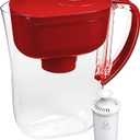 Brita Metro Water Filter Pitcher with SmartLight Change Indicator, BPA-Free, Replaces 1,800 Plastic Water Bottles a Year, Lasts Two Months, Includes 1 Filter, Small - 6-Cup Capacity, Fiery Red