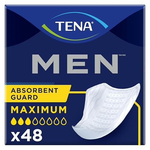Pack of 3, Tena Incontinence Guards for Men, Moderate Absorbency, 48 Count per pack.