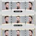 Vanexiss Rechargeable 3 Way Mirror for Self Hair Cutting-to See Back of Head, Trifold Mirror with 8 Light Strips & Telescoping Hooks for Makeup, Shaving & Styling