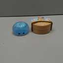 Glitter Dumpling Squishy, New Mystery Glitter Dumpling Squishies Box, Soft Squeeze Dough Ball for Stress Relief, Stretchy Bun with Mini Food Steamer Desk Fidget Toy for Adults Office Home (Blue)