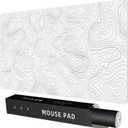 Extra Large Gaming Mouse Pad with White Topographic, XXL Mousepad, Big Mouse Mat Desk Pad, Non Slip Keyboard Pad for Gaming Computer Laptop PC Office Desk Accessories