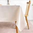 MANGATA CASA Rectangle Tablecloth Faux Cotton Waterproof and Wrinkle Resistant Washable Jacquard Polyester Table Cloth for Kitchen Dining/Party/Indoor and Outdoor Use(White,60x70 inch)