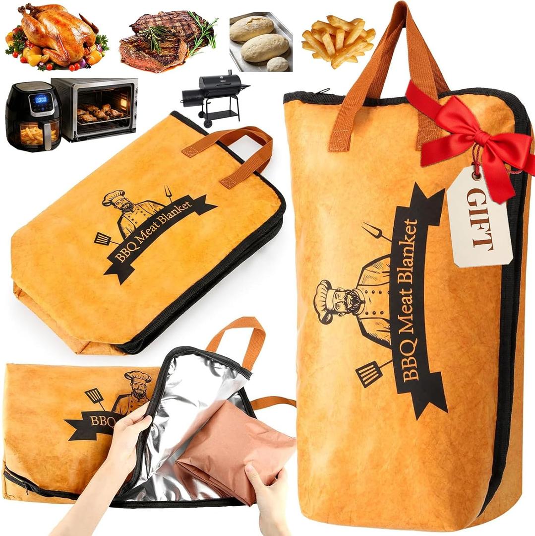BBQ Blanket for Resting Meat-Air Fryer/Dough/Kitchen/Smoker Accessories Party Picnic Camping-Insulated Bag for Brisket/Pork Shoulder/Turkey-Anniversary Birthday Gift for Men (21in)