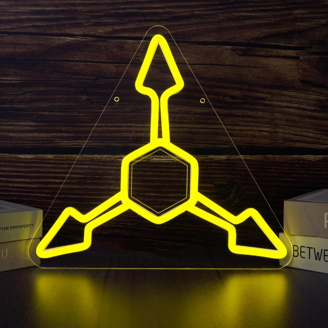 Murder Uzi Neon Sign For Wall Decor Dimmable USB Powered Absolute Solver Neon Light for Gaming Room Man Cave Decor Ideal Monder LED Light for Fans(13.2 * 11.5inch) (Lemon yellow)