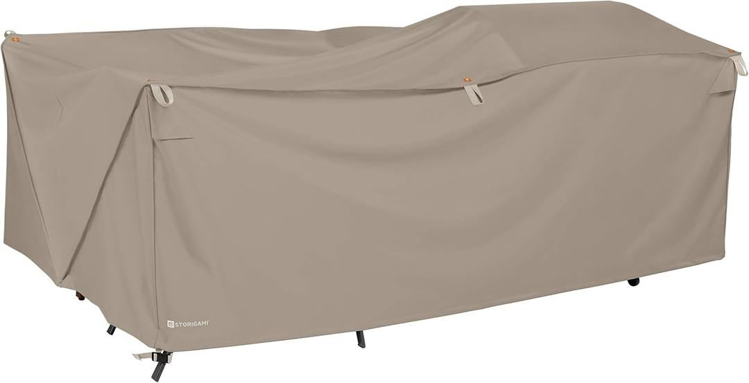 Classic Accessories Storigami Water-Resistant 140 Inch Easy Fold Patio Furniture Cover, Goat Tan, Patio Furniture Covers Classic Accessories Storigami Water-Resistant 140 Inch Easy Fold Patio Furniture Cover, Goat Tan, Patio Furniture Covers