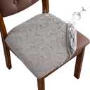 Waterproof Seat Cover for Chairs Dining Room Chair Seat Covers Washable Kitchen Chair Seat Slipcovers Protector (Light Gray, 6 PCS)