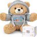 Osacoe Get Well Soon Teddy Bear Stuffed Animal with Gift Box Removable Hoodie for Comfort and Love, for Kids, Women & Men in Tough Time, Get Well Soon Gifts Basket with Beautiful Greeting Card