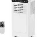 GarveeHome 10,000 BTU Portable Air Conditioner with 3-In-1 Cooling, Dehumidifier & Fan, Covers Up to 450 Sq.Ft, 24-Hour Timer, Remote Control Included, Ideal for BedroomsWhite+Black Top Cover