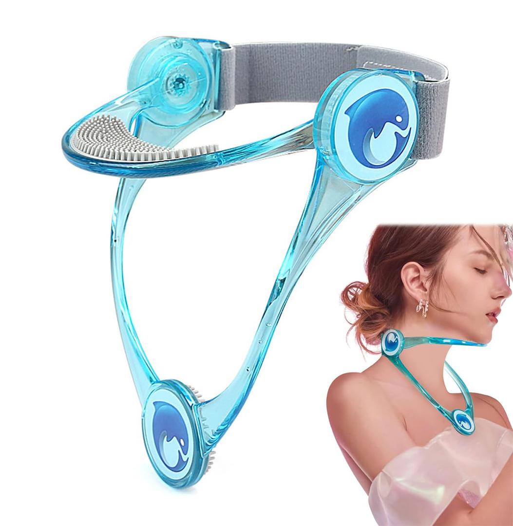 Adjustable Neck Support, Neck Brace Cervical Collar, Portable Neck Traction Device Neck Stretcher Forward Head Neck Posture Corrector for Women and Men Cervical Spine Pressure Relief (Blue)