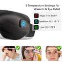 Silk Cordless Heated Eye Mask for Dry Eyes with Washable Cover, Warm Eye Compress to Unclog Glands Heating Pad for Women Men Relieve Blepharitis Chalazion MGD Syndrome Stye Eye Treatment, Black