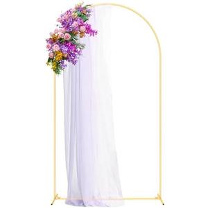 Arch Backdrop Stand 5FT Gold Wedding Arch Backdrop,Metal Arch Backdrop Stand for Anniversary, Arched Backdrop Frame for Birthday Parties Garden Background Decoration