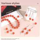 105pcs 10mm Rhinestone Beads for Jewelry Making, Orange Shiny Round Disco Ball Beads Bulk, Sparkle Crystal Clay Christmas for Bracelet Baseball Necklace Earring Crafting and DIY