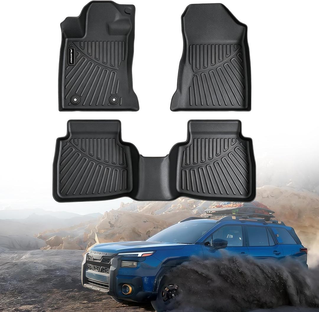 Floor Mats for Subaru Outback 2026, TPE All Weather Protection Car 1st & 2nd Row Floor Liners Heavy Duty Waterproof Mats Accessories, Black