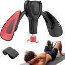 Pelvic Floor Exercise Devices 77 lb Adjustable Kegel Inner Thigh Exerciser and Hip Trainer Workout Equipment for Home Postpartum Recovery Women Men, with Band (Black)