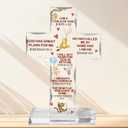 Winnie Christian Religious Decor, Inspirational Gifts for Women, Winnie Bible Verse Acrylic Cross, Encouragement Presents for Friend Mom Coworker, Home Office Desk Decor Plaques