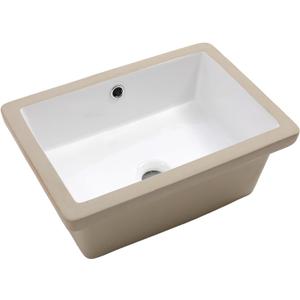 18x12 Inch Undermount Bathroom Sink with Rectangular Bottom White Ceramic Vessel Bathroom Sinks Vanity Classic Basin with Overflow