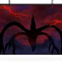 7x5ft Horror Monster Backdrop Creepy Monster Mind Flyer Dark Night Red Sky Thunder Upside Down Background Horrible Halloween Themed Party Decoration Kids Portrait Photo Studio Booth Props