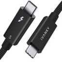 iVANKY | Intel Certified | Thunderbolt 5 Cable 3.3ft, up to 120Gbps Bandwidth and 240W Charging, Premium Braided Thunderbolt Cable 80Gbps, Compatible with Thunderbolt 4/3, USB4, MacBook M4 Pro - 3.3FT (Black)