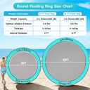 CALOBANA Round Floating Ring Inflatable Water Hammock Heavy Duty River Floats Lake Raft for Adults Tanning Pool Lounger Float Island Platform Pad Mat for Party 10ft