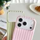 Yeddabox for iPhone 17 Pro Max Case Cute Striped Phone Case Soft TPU Slim Shockproof Phone Cover for Women Girls, Pink