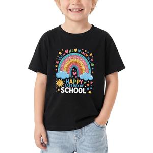 Toddler Last Day of School T-Shirt Kids Happy Last Day of School Shirt Funny Short Sleeve Tee Boys Girls Cotton 140