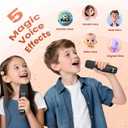 Mini Karaoke Machine for Kids Adults, 2026 TOP Birthday Gifts for Girls Boys 3,4,5,6,7,8+Year Old Toddler Toys, Portable Bluetooth Speaker with 2 Wireless Karaoke Microphones Player (Black)