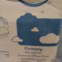 Serta Conway Big & Tall Executive Office Chair, Ergonomic High-Back with Adjustable Lumbar, Semi Plush Cushion and Body Pillows, Padded Armrests, Wooden Swivel Base, Bonded Leather, Brown