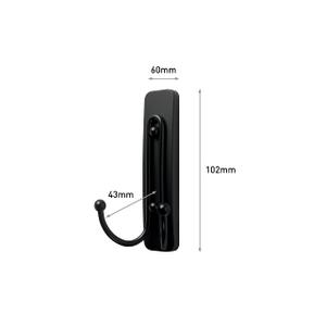 Command Large Matte Black Double Hooks, 1 Hook and 1 Command Strip, Damage Free Hanging Wall Hook with Adhesive Strip