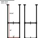 DIYHD 2 Tier Ceiling Mount Black Shelf Bracket,U Shape Pumbing Pipe Kitchen Storage Brackets (No Planks), 37" Bracket-2 Pairs