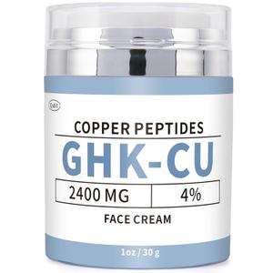 GHK-Cu Copper Peptide Face Cream  4% Peptides Moisturizer for Fine Lines, Wrinkles, Firming, Deep Hydration & Collagen Support  2400mg GHK-Cu  for All Skin Types, 30g
