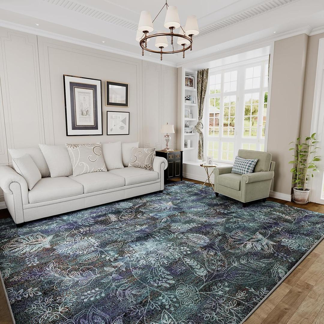 H.VERSAILTEX 8x10 Rugs for Living Room Boho Area Rug Carpet Bohemian Retro Carpet Perfect for Vintage-Inspired Interiors, Indoor Floor Rug for Bedroom Anti-Skid Durable, Paisley