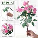 16 Bundles Artificial Roses for Front Door Outdoor Decor, Realistic Fake Silk Bouquets Flowers Faux UV Resistant Real Looking Rose Plants for Garden Balcony Farmhouse Home Spring Summer Decor (Pink)