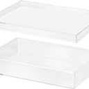PATIKIL Acrylic Box with Lid 10.24" x 7.09" x 2.36", Clear Acrylic Display Boxes Plastic Square Cube Containers Storage Organizer for Candy Tiny Jewelry Artwork Display