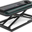 Omhuzsyo Standing Keyboard Tray Keyboard stand, Adjustable Height Keyboard and Mouse Riser for Desktop, For Ergonomic Sit Stand Workstations With Wrist Rest Laptop Desk 26.7 x 11.7 Inch (Black)