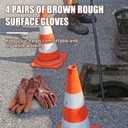 2 Pairs Sewer Snake Gloves Non Slip and Reusable PVC Sewer Abrasion Resistant Drain Cleaning Waterproof Safety Plumbing Snake Gloves for Men Women Plumber Tools (Brown,Regular)