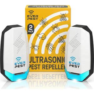 Ultrasonic Pest Repeller Control Plug in 2 Pack- Electronic Insect Defender - Roach Bed Bug Mouse Mosquito - Indoor Reject - for Cockroach Ants Mice Fly Rat Bedbug