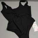 MakeMeChic Women's Sexy Square Neck Thong Bodysuit Open Back Cami Bodysuit Top XS