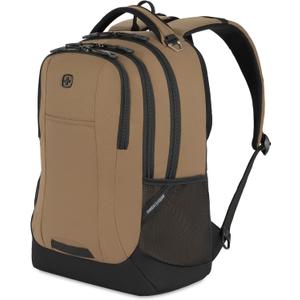 SWISSGEAR Cecil 18-Inch Laptop Backpack Fits 16-Inch Laptop, Travel Daypack with Organizer Pockets, Water Bottle Holders & Padded Straps Pastel Brown/Black