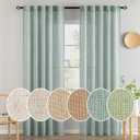 MIULEE Sea Green Linen Curtains 84 Inch Length for Bedroom Living Room, Soft Thick Linen Textured Window Drapes Semi Sheer Light Filtering Back Tab Rod Pocket Burlap Look Aqua Decor, 2 Panels