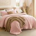 Bedsure Queen Comforter Set, Blush Pink Soft Prewashed Bedding for All Seasons, 3 Pieces GentleSoft Bed Set, 1 Lightweight Comforter (90"x90") and 2 Pillowcases (20"x26")